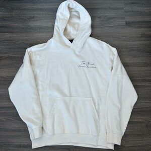 Cream Off White Hoodie with Art Painting Print Back Graphic